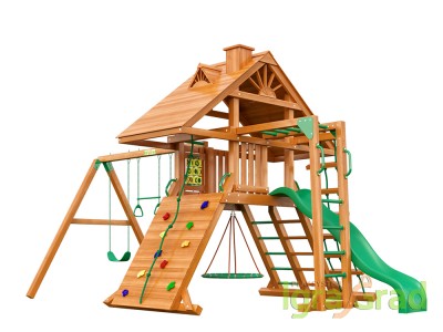 Детские площадки ИграГрад - Деревянная детская площадка для дачи "Крепость с рукоходом" (Дерево)