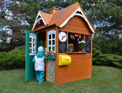 Товары - Деревянный домик для детей "Happy house 3" песочный дворик