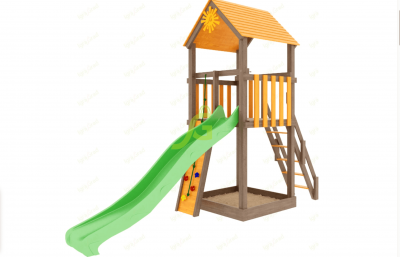 Уличные игровые комплексы для дачи - Детская площадка IgraGrad Панда Фани Tower скалодром
