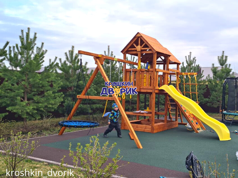 Детский городок с горкой и качелями  Playgarden