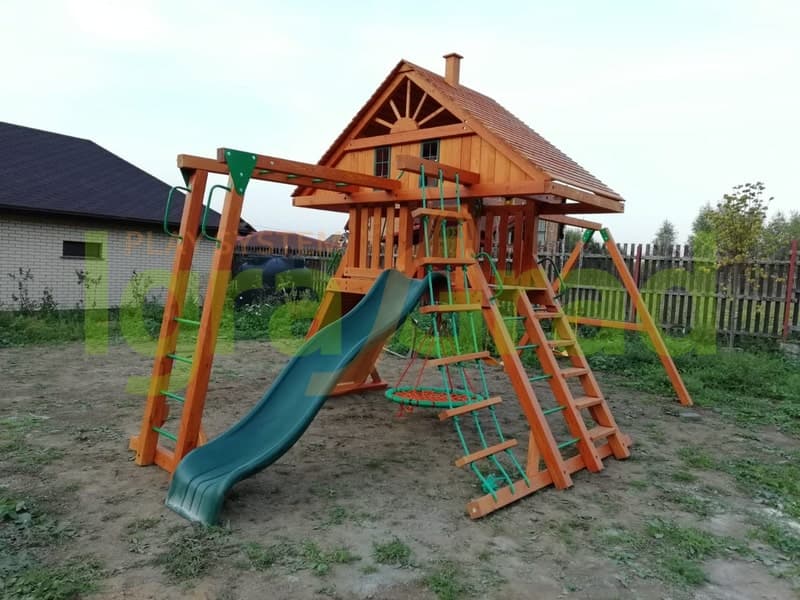 Детская деревянная площадка для дачи Крепость Играград