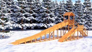 Зимняя деревянная горка Snow Fox 12 м с двумя горками