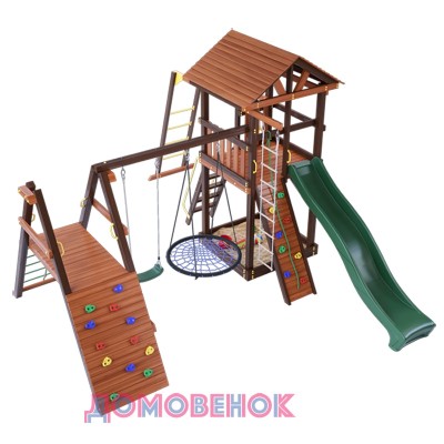 Игровой комплекс с качелями ДОМОВЕНОК ДЕЛЮКС