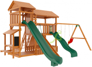 Уличные игровые комплексы для дачи - Детская деревянная площадка "IgraGrad Домик 3"