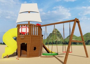 Деревянные детские площадки - Детская площадка Яхта (Принцесса моря 2)
