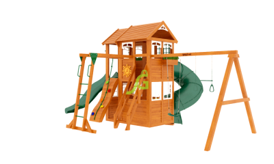 Детские площадки ИграГрад - Клубный домик 2 с трубой и рукоходом Luxe