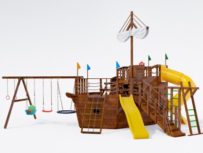 Уличные игровые комплексы для дачи - Детская площадка "Корабль Колумб 2"