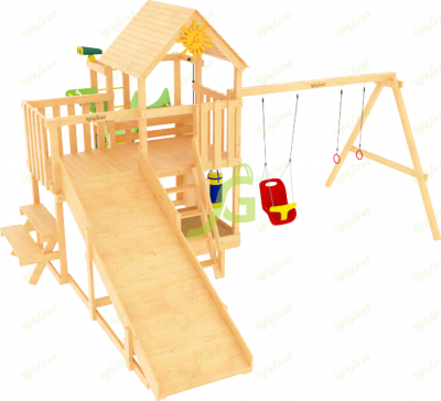 Детские площадки ИграГрад - Детская площадка IgraGrad Крафт Pro 1 с зимней горкой без окраски
